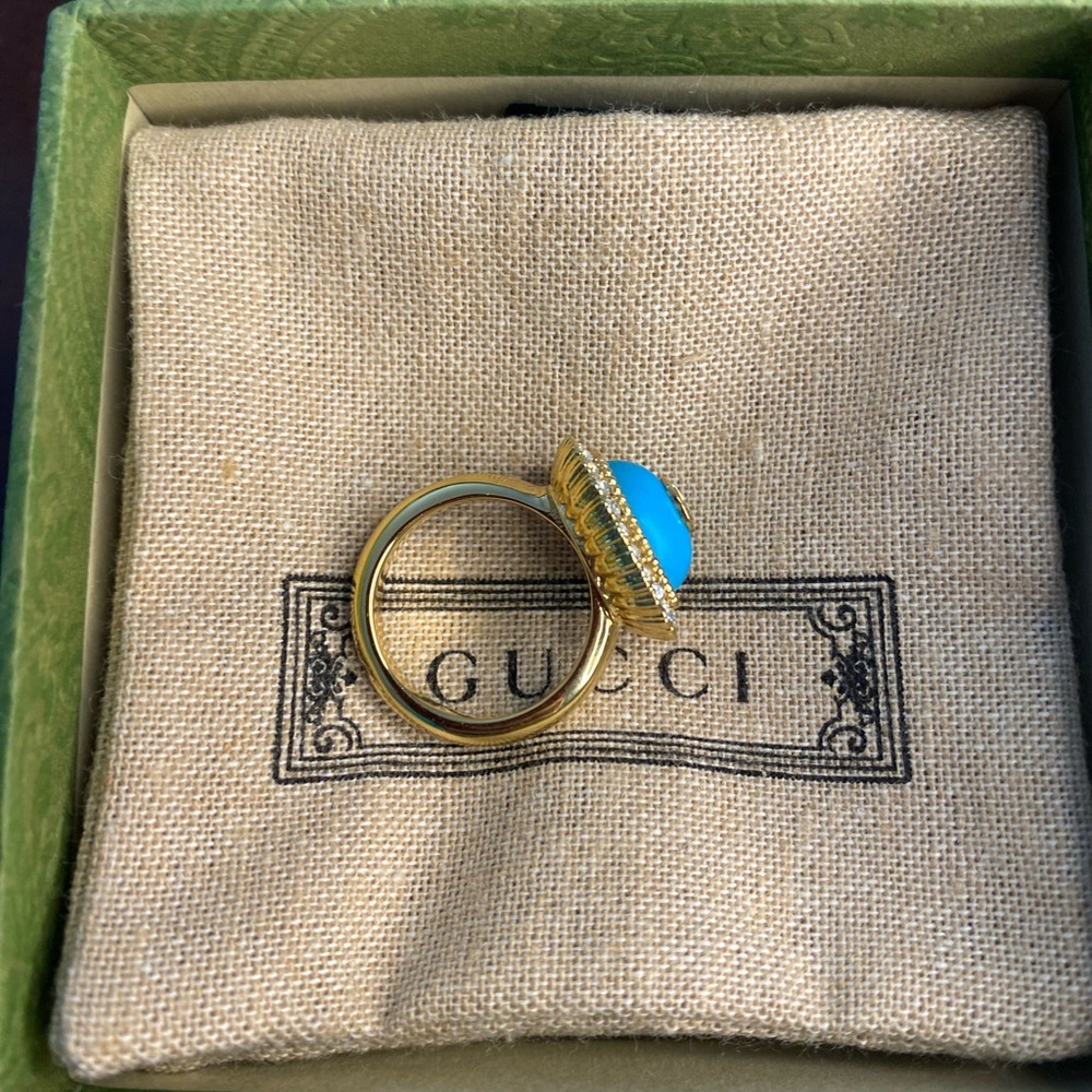Gucci Gold and Turquoise Ring - Picture 2 of 3